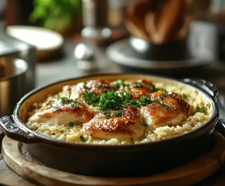 Forgotten Chicken Recipe dish in a baking dish.