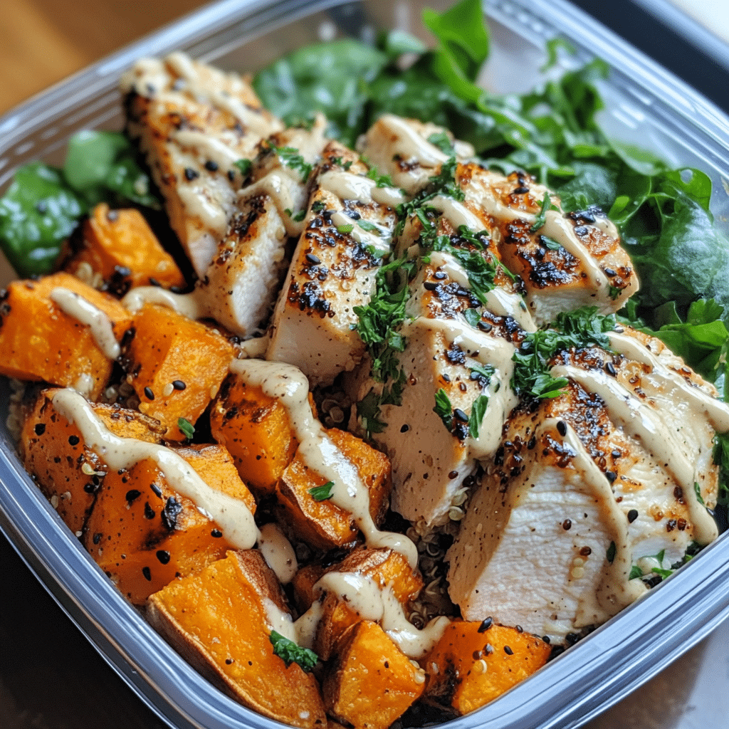 GLP-1 lunch idea with grilled chicken and quinoa bowl