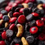 Vampire Bite Trail Mix in a bowl with nuts and dried fruits