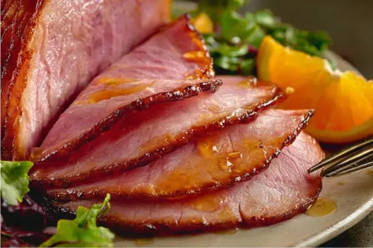 Delicious Brown Sugar Honey Glazed Spiral Ham ready for festive serving