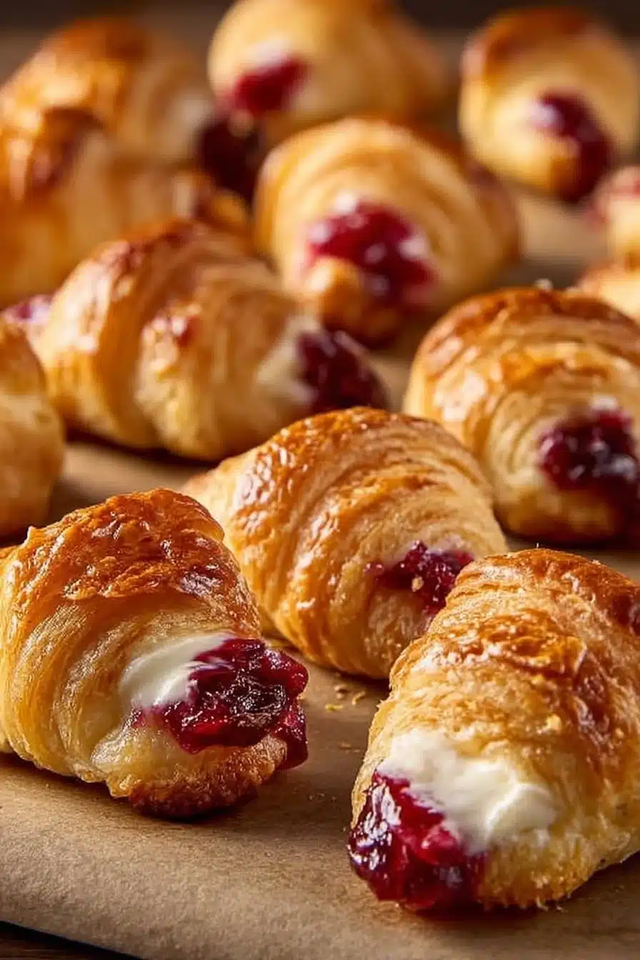Cranberry Cream Cheese Crescent Bites on a serving platter
