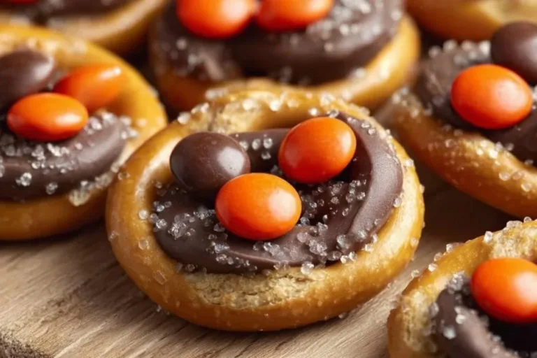 Halloween pretzel treats decorated with spooky toppings and festive designs.