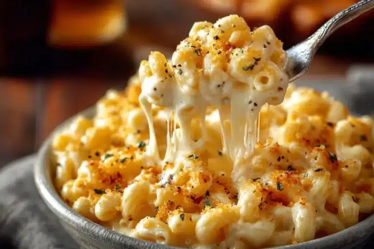 Creamy Instant Pot Mac and Cheese served in a bowl