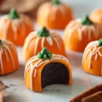 Pumpkin Oreo Balls decorated for a cozy autumn treat