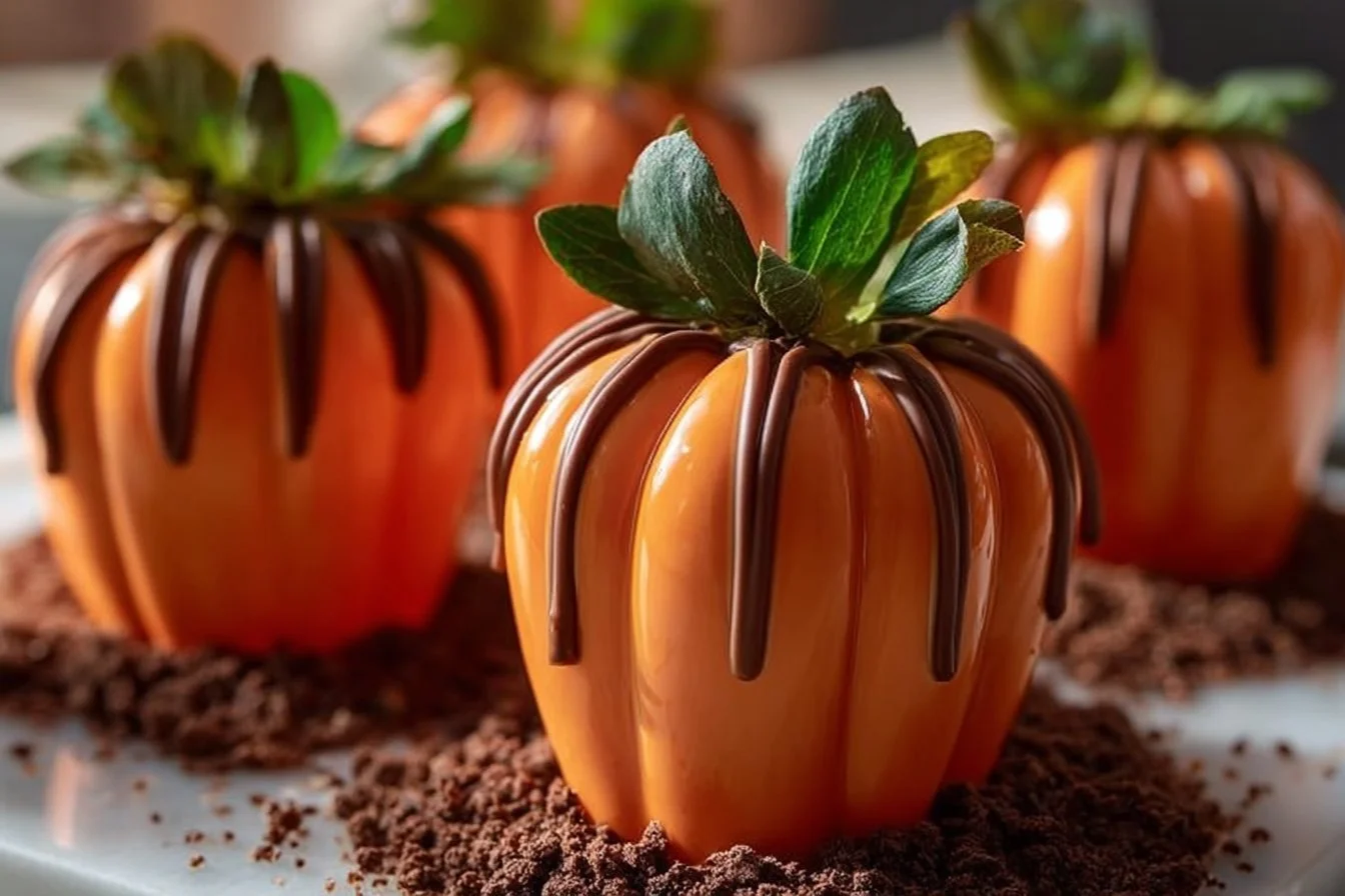 Fresh pumpkin patch strawberries ready for harvest in a sunny field