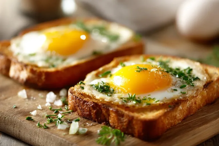Delicious air fryer egg and cheese toast with melted cheese on top