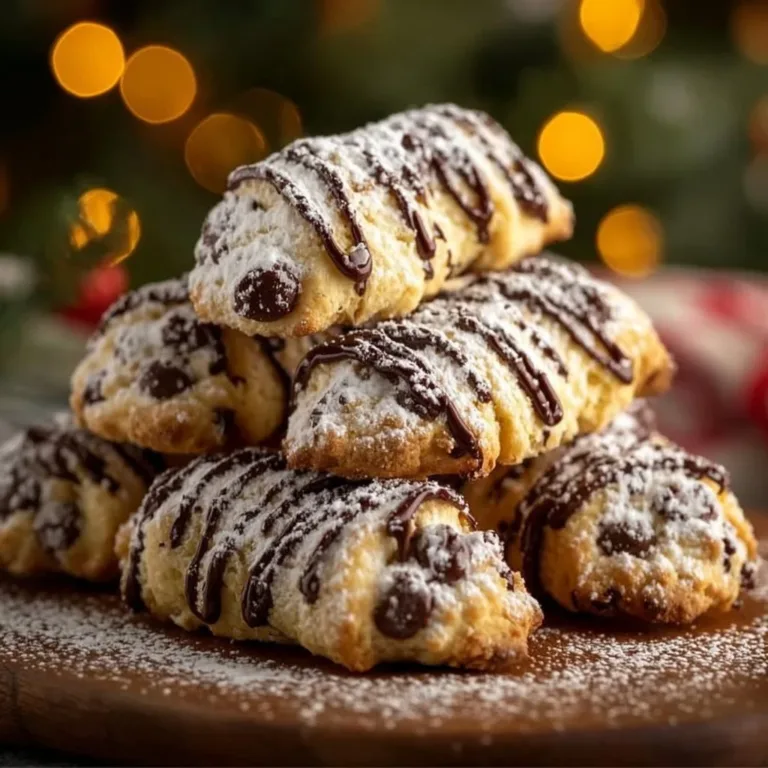 Delicious homemade cannoli cookies with cream filling and a dusting of powdered sugar
