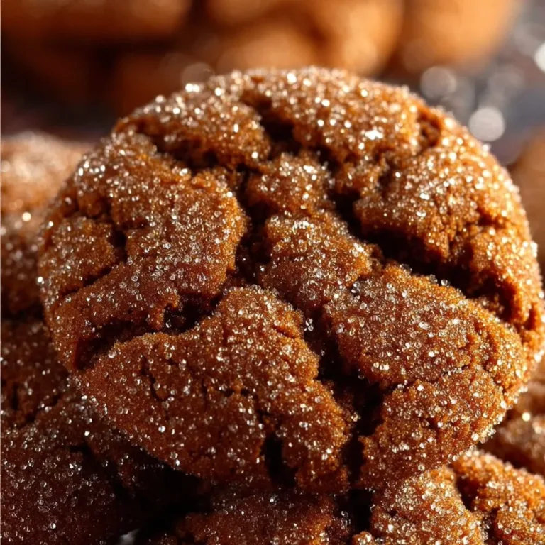 Chewy molasses cookies on a plate, freshly baked and deliciously spiced.