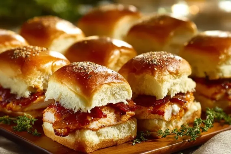 Delicious Chicken Bacon Ranch Sliders served with fresh toppings