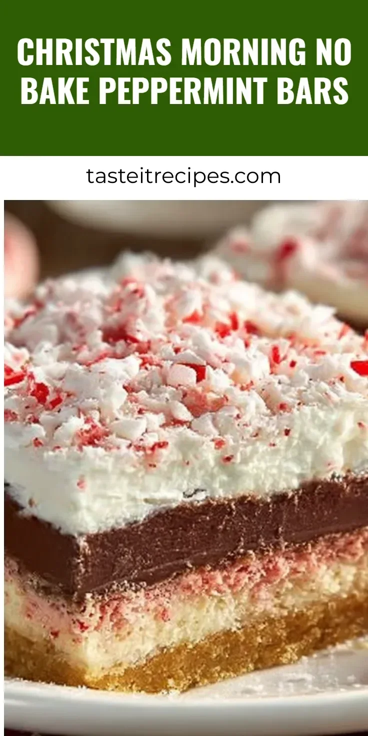 Christmas Morning No Bake Peppermint Bars topped with festive sprinkles