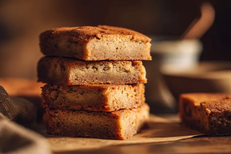 Delicious cinnamon sugar blondies with a golden brown topping
