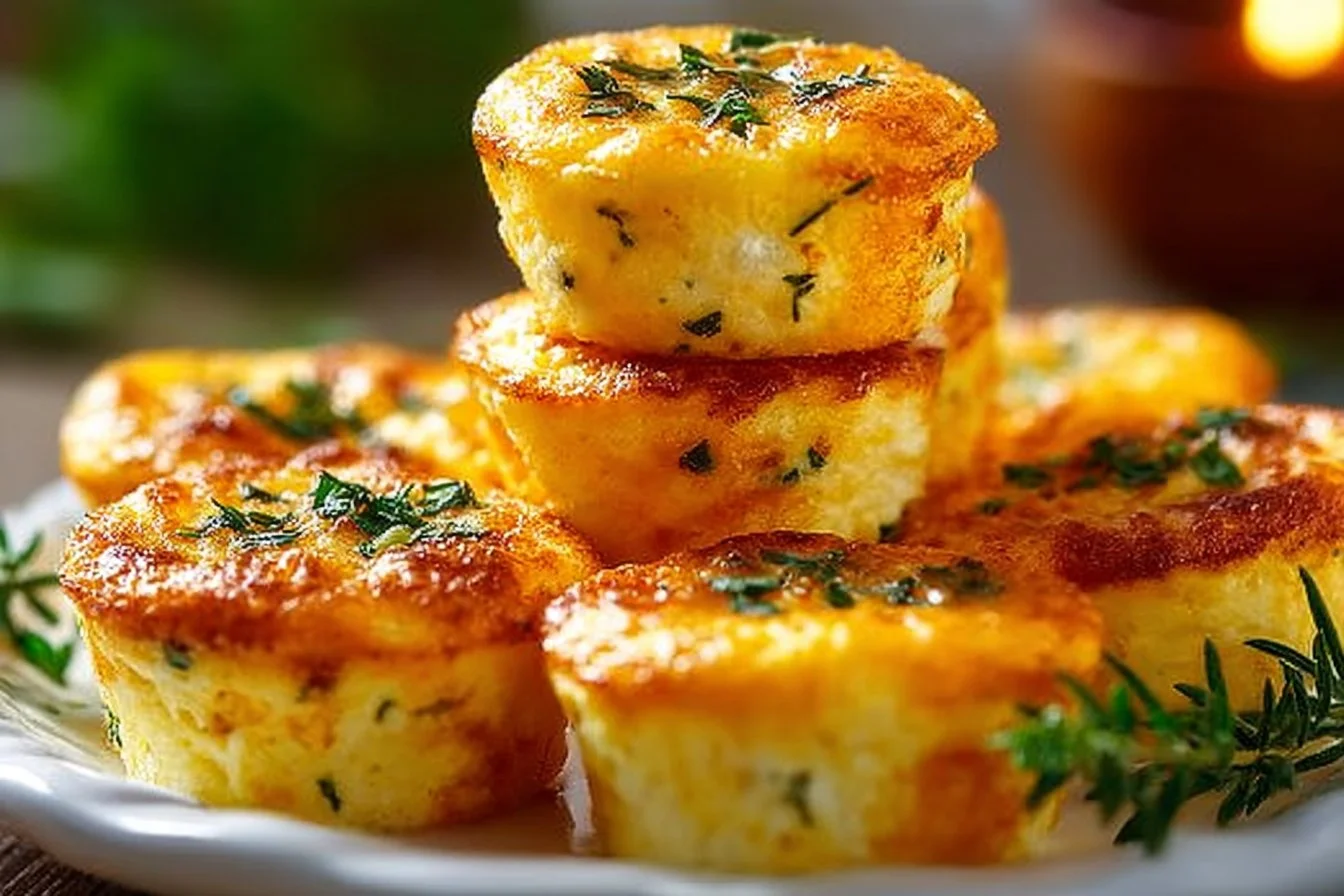 Healthy cottage cheese egg bites served on a plate for a nutritious breakfast.