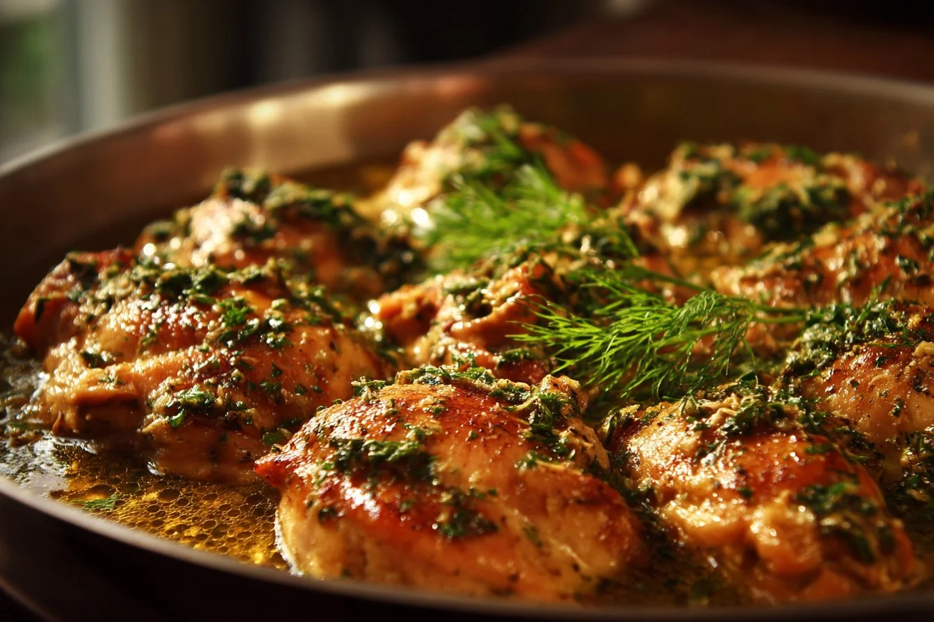 Delicious Cowboy Butter Chicken dish served with herbs and spices