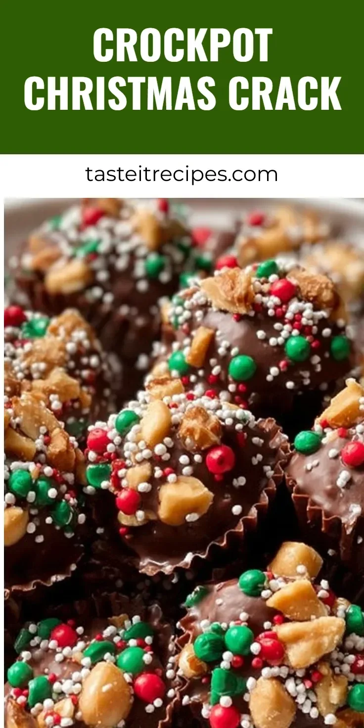 Crockpot Christmas Crack recipe with festive toppings and ingredients
