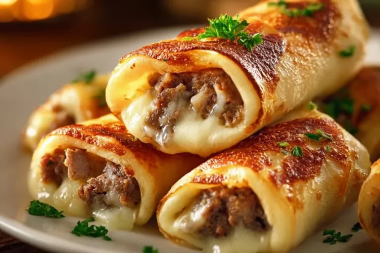 Keto Philly Cheesesteak Roll Ups served on a plate with toppings