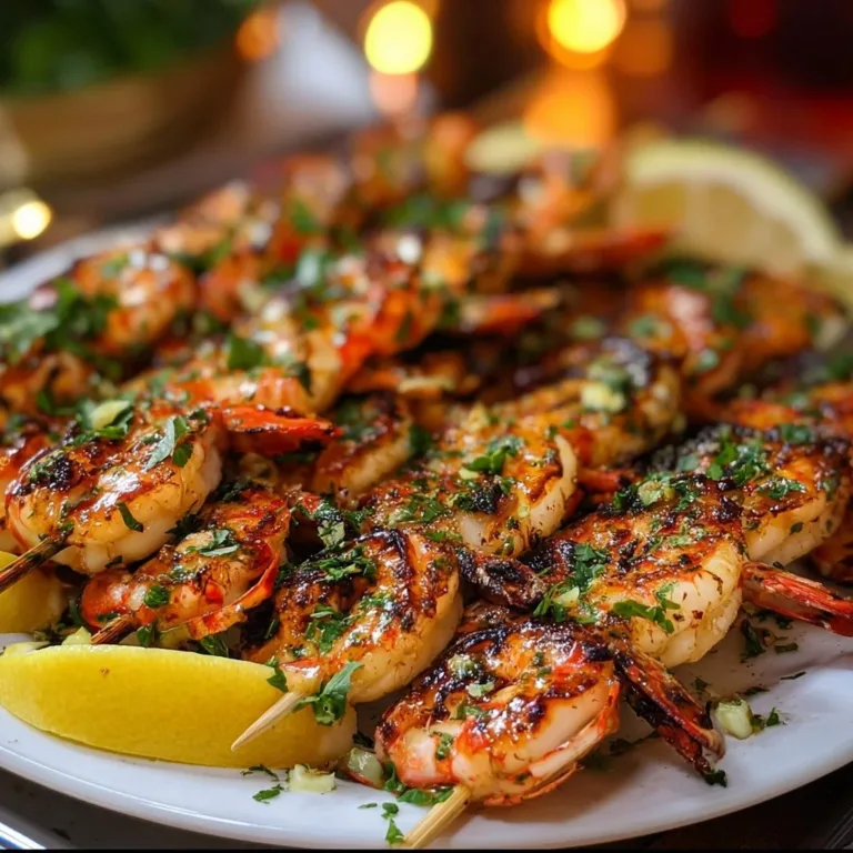 Delicious drunken lobster tail skewers grilled to perfection