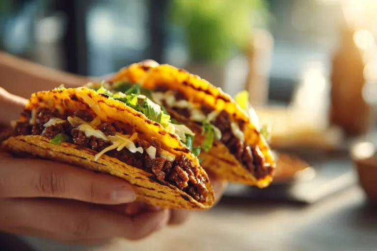 Deliciously prepared smash burger tacos on a plate