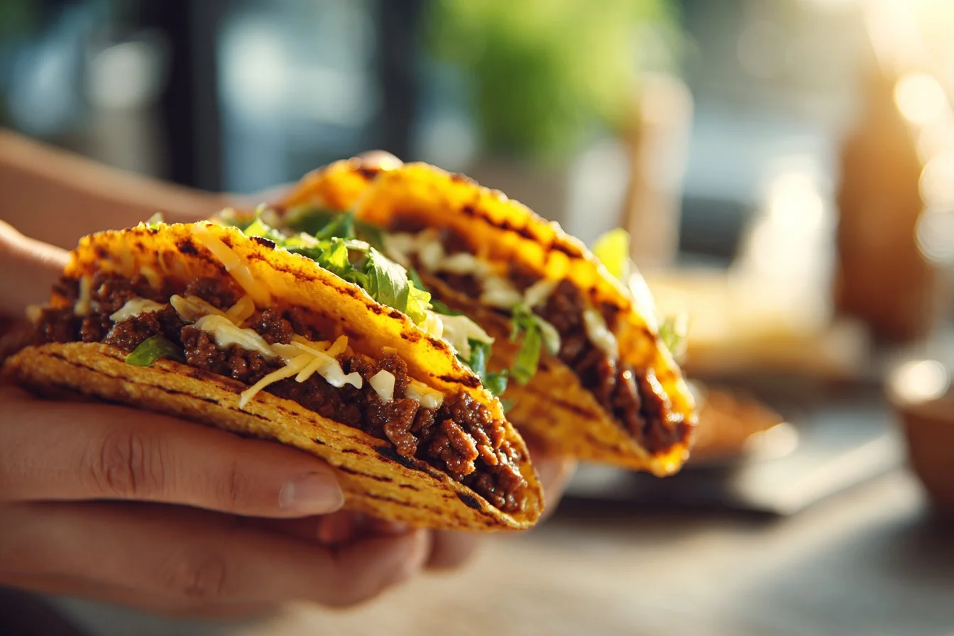 Deliciously prepared smash burger tacos on a plate