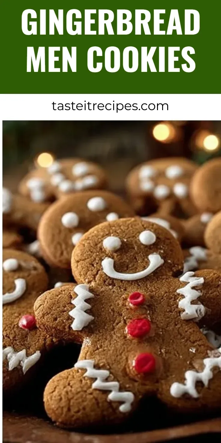Homemade gingerbread men cookies decorated for the holidays