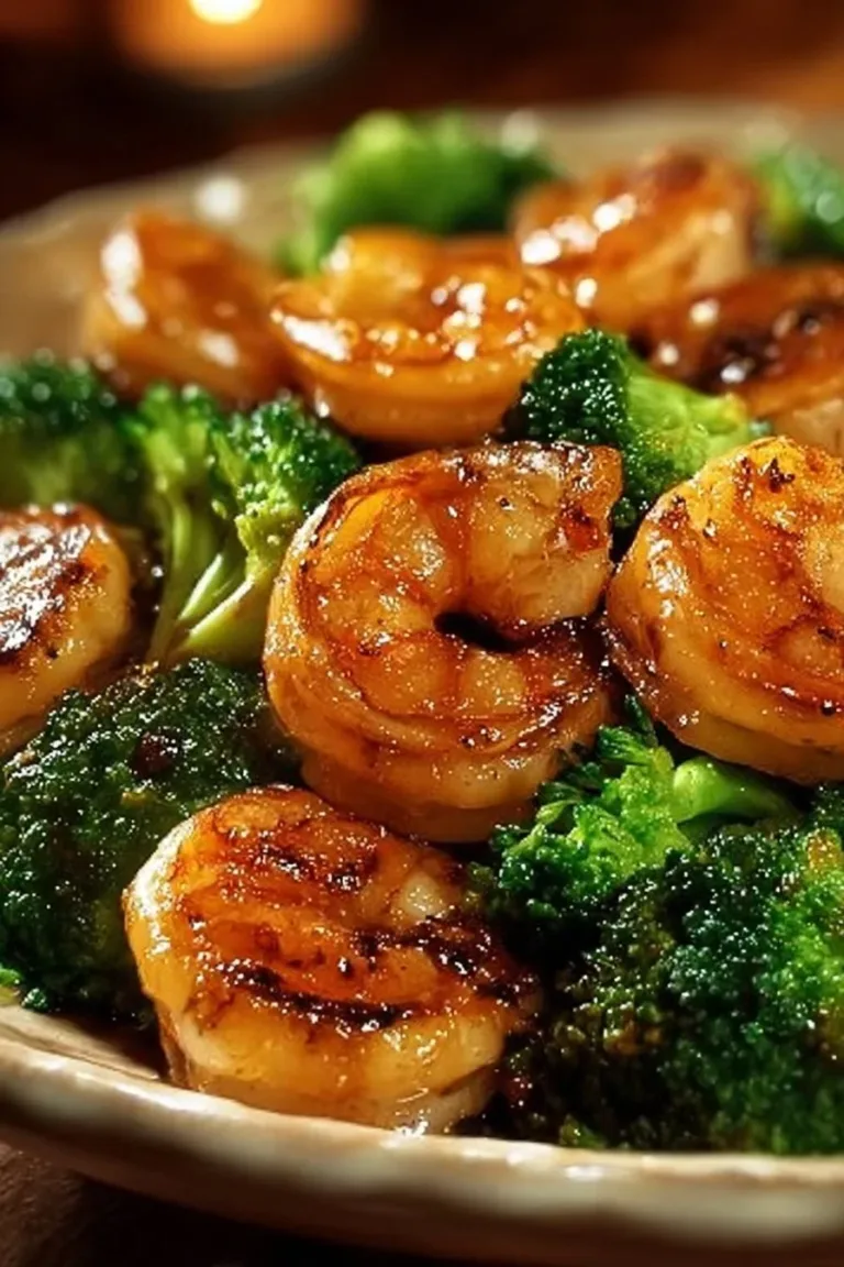Plate of high-protein honey garlic shrimp with vegetables and rice