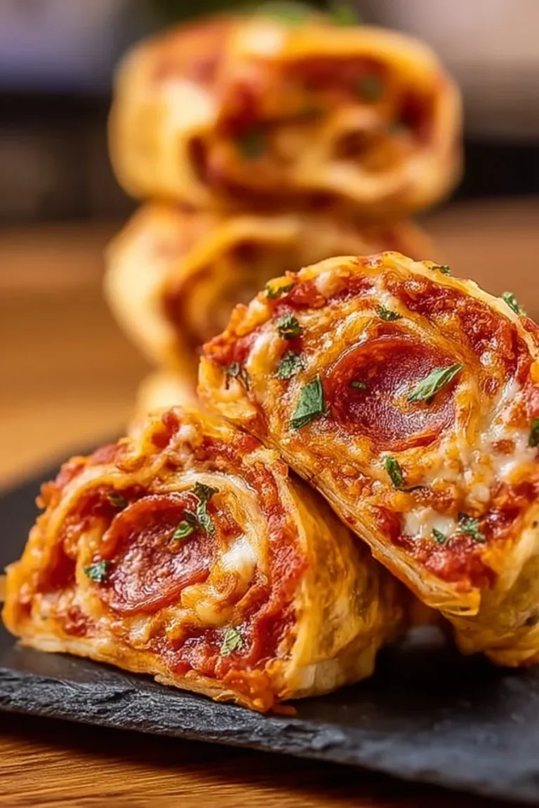 High-protein pepperoni pizza rolls served on a plate