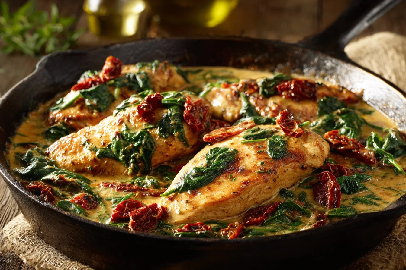 Delicious Marry Me Chicken served on a plate with herbs and creamy sauce