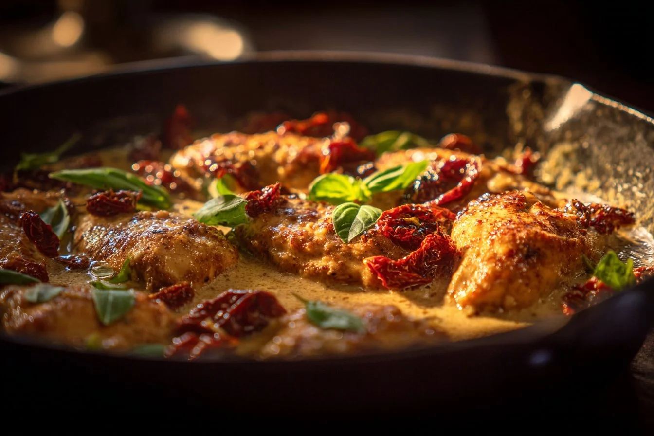 Delicious Marry Me Chicken served with creamy sauce and herbs.