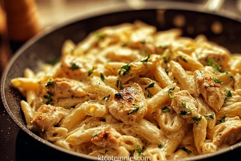 Delicious Marry Me Chicken Pasta served in a bowl garnished with herbs