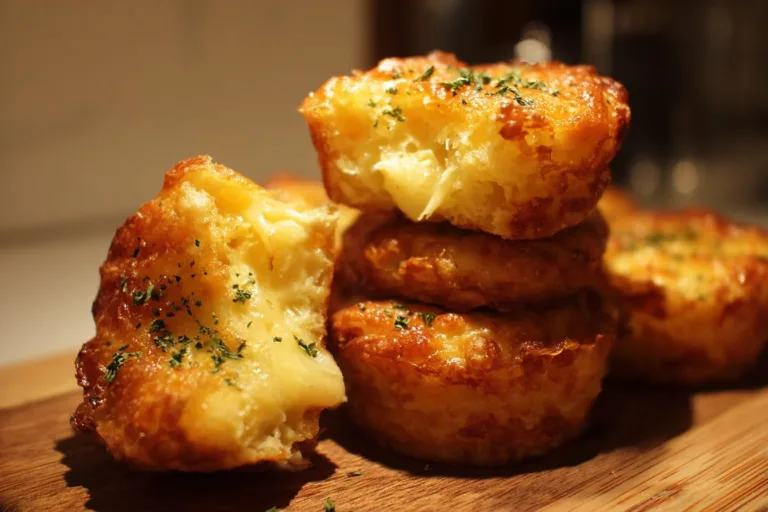 Crispy Mashed Potato Cheese Puffs served on a plate
