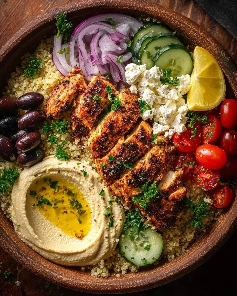 Mediterranean Chicken Bowl with fresh ingredients and vibrant flavors