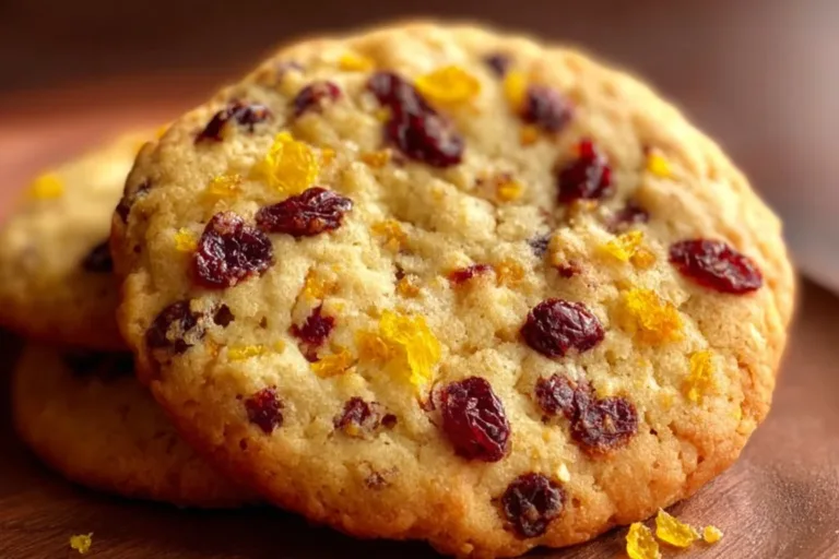 Freshly baked Orange Cranberry Cookies on a cooling rack