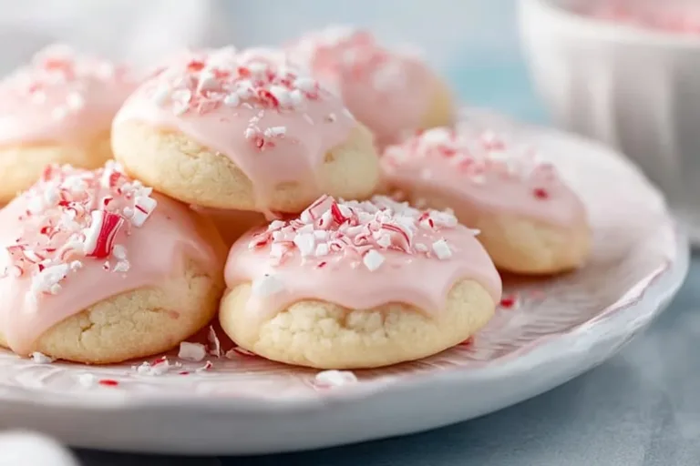 Delicious peppermint meltaways in a festive setting, perfect for holiday celebrations.
