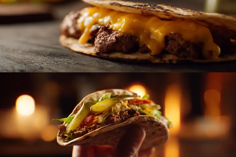 Delicious smash burger tacos with seasoned beef and fresh toppings