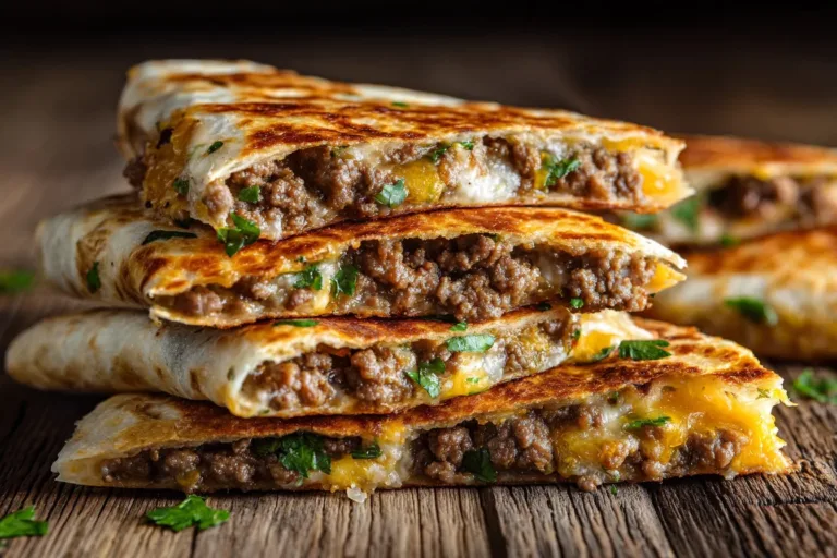 Delicious Smashburger Quesadillas served with dipping sauce