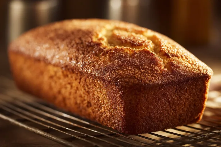 Delicious homemade Snickerdoodle Banana Bread with cinnamon sugar topping