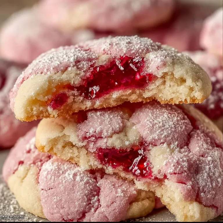 Delicious soft and chewy raspberry sugar cookies on a rustic wooden table