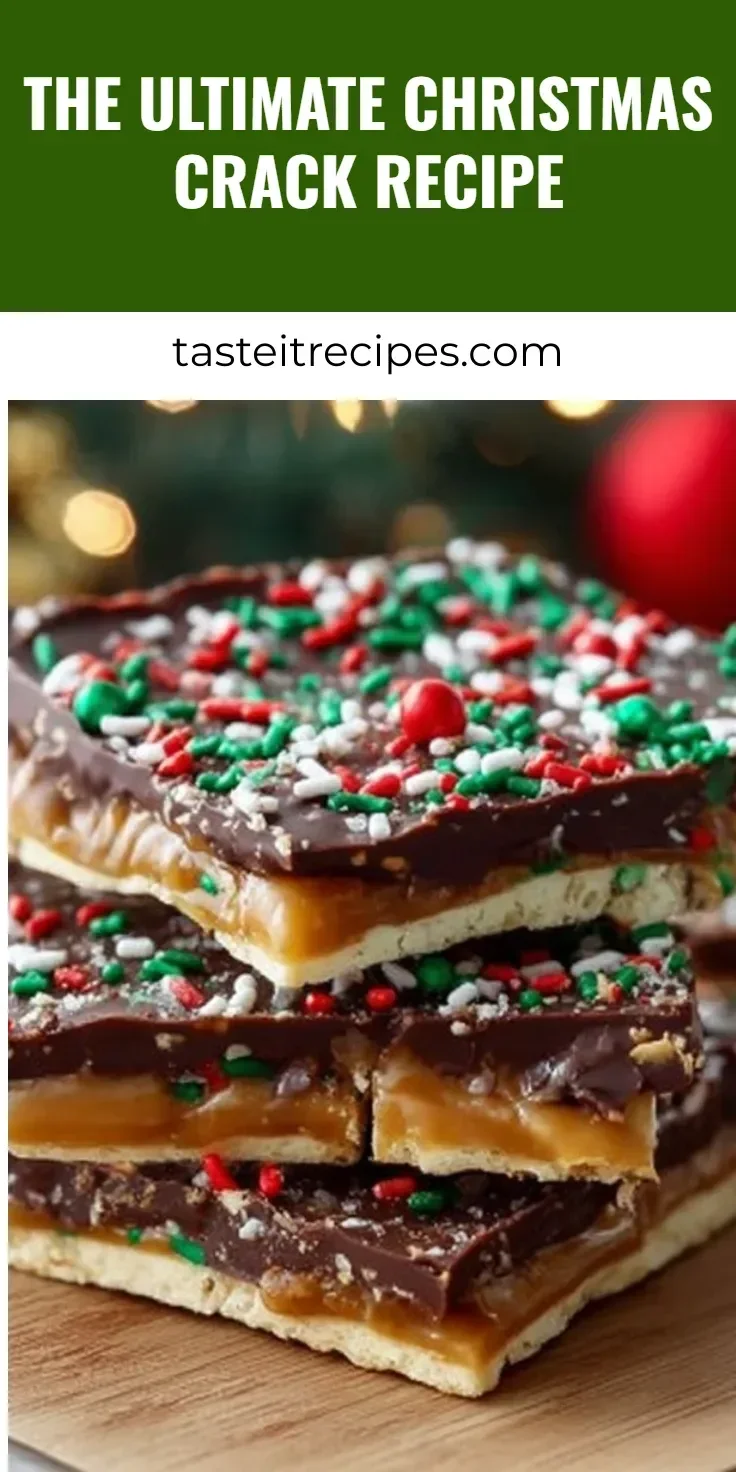 Delicious homemade Christmas Crack dessert with festive toppings.