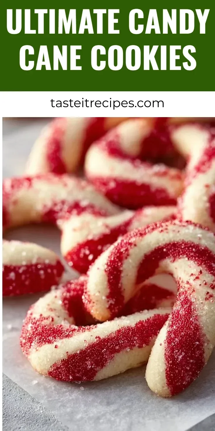 Delicious ultimate candy cane cookies decorated with peppermint.