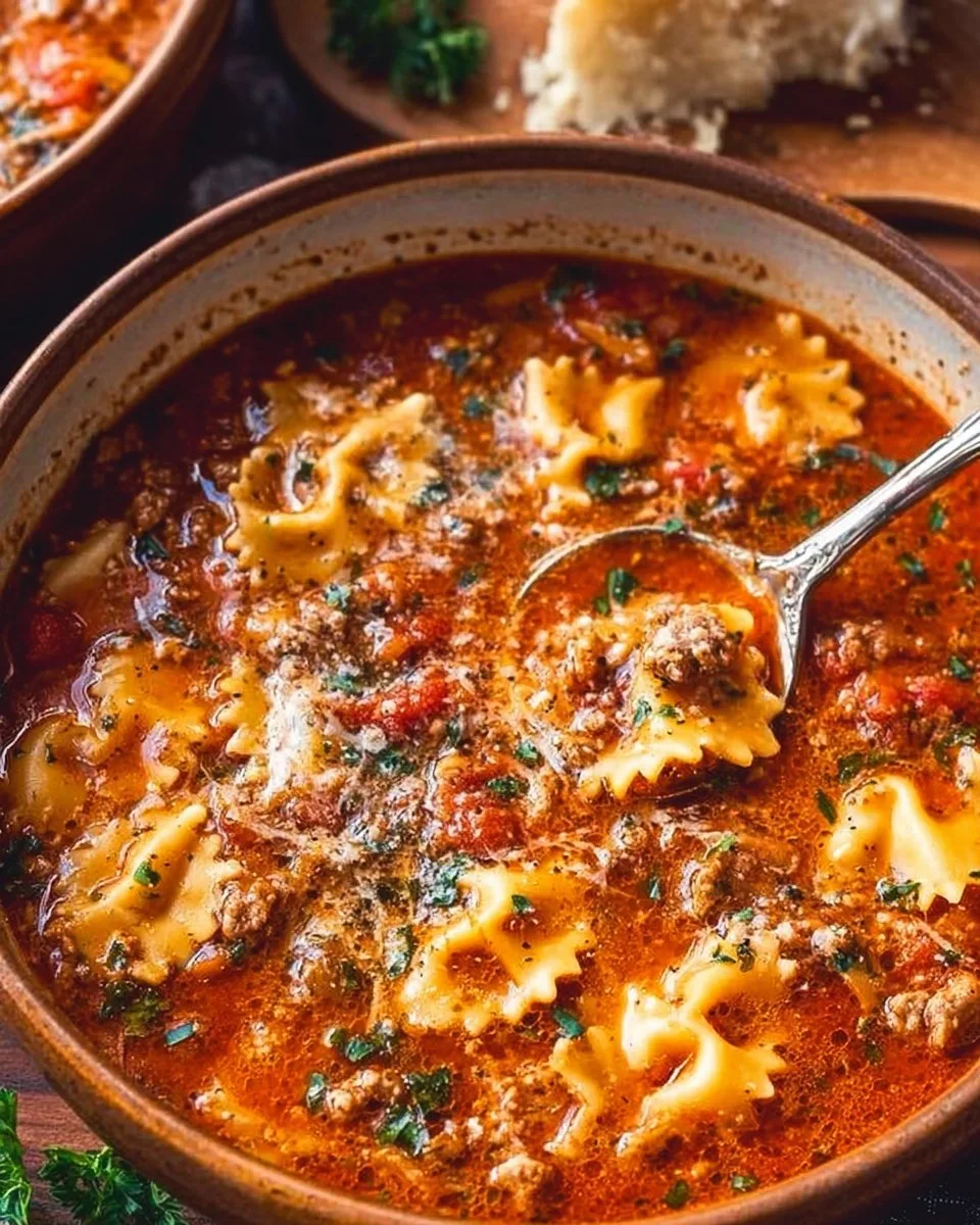 This easy lasagna soup recipe is how you can enjoy lasagna without all the work. There's no layering, just an easy soup recipe.