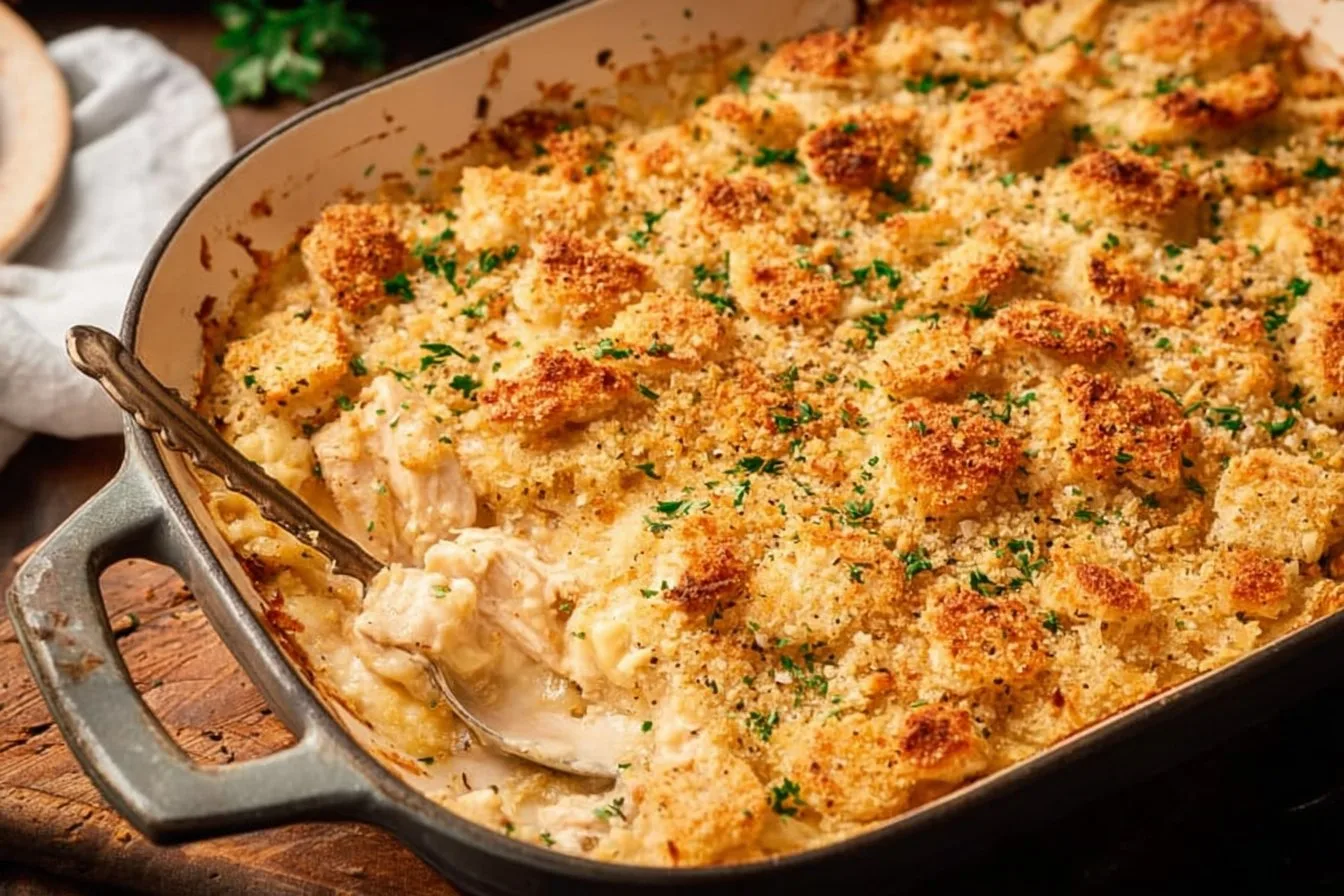 Creamy Ritz Cracker Chicken Casserole