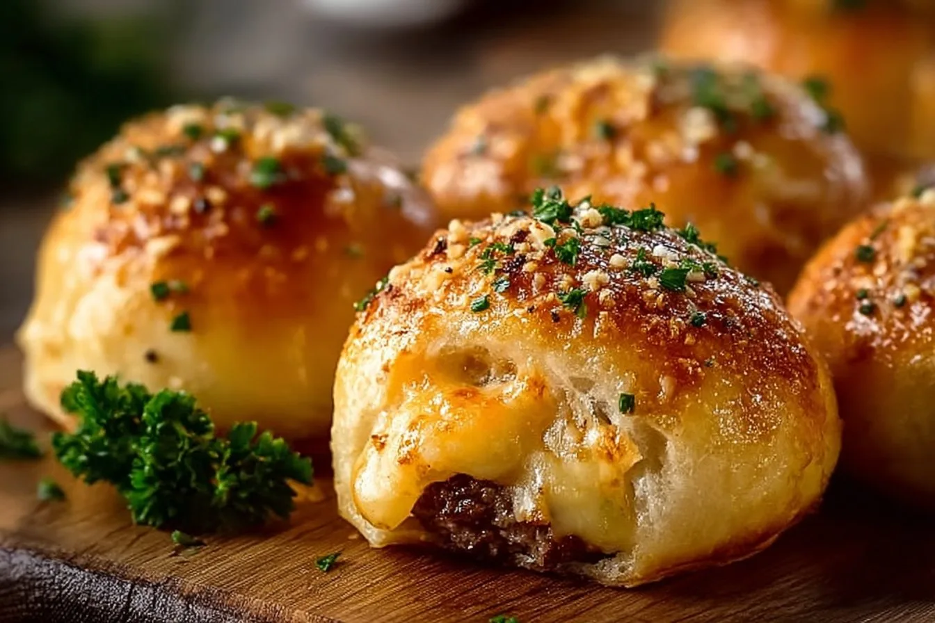 Garlic Parmesan Cheeseburger Bombs