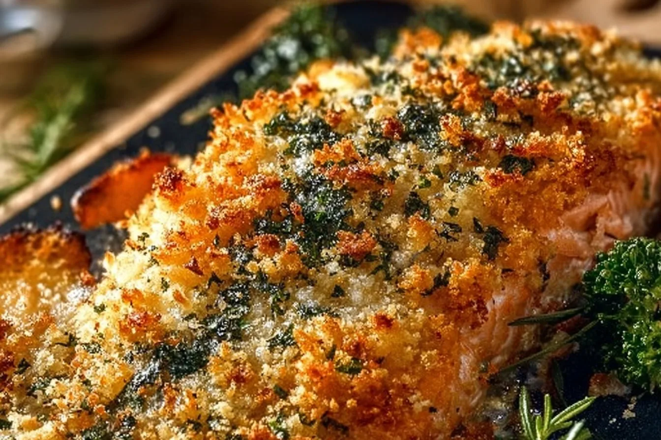 Crispy Parmesan Salmon Bake