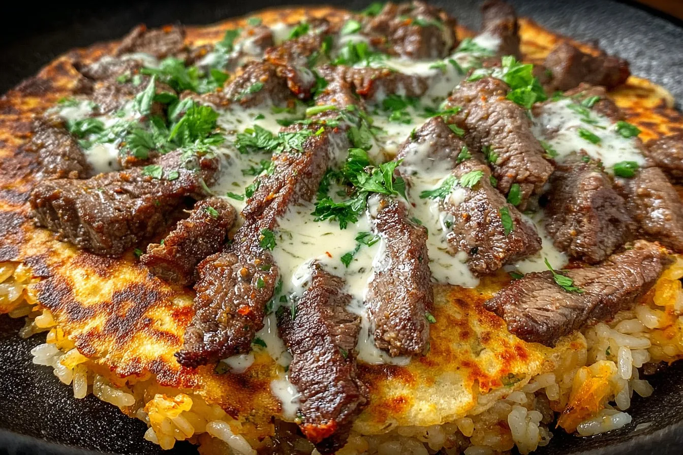 Steak and Rice Quesadilla