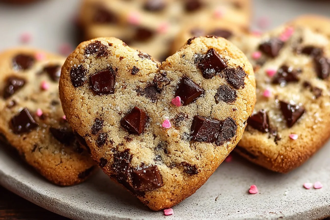 Heart Shaped Chocolate Chip Cookies