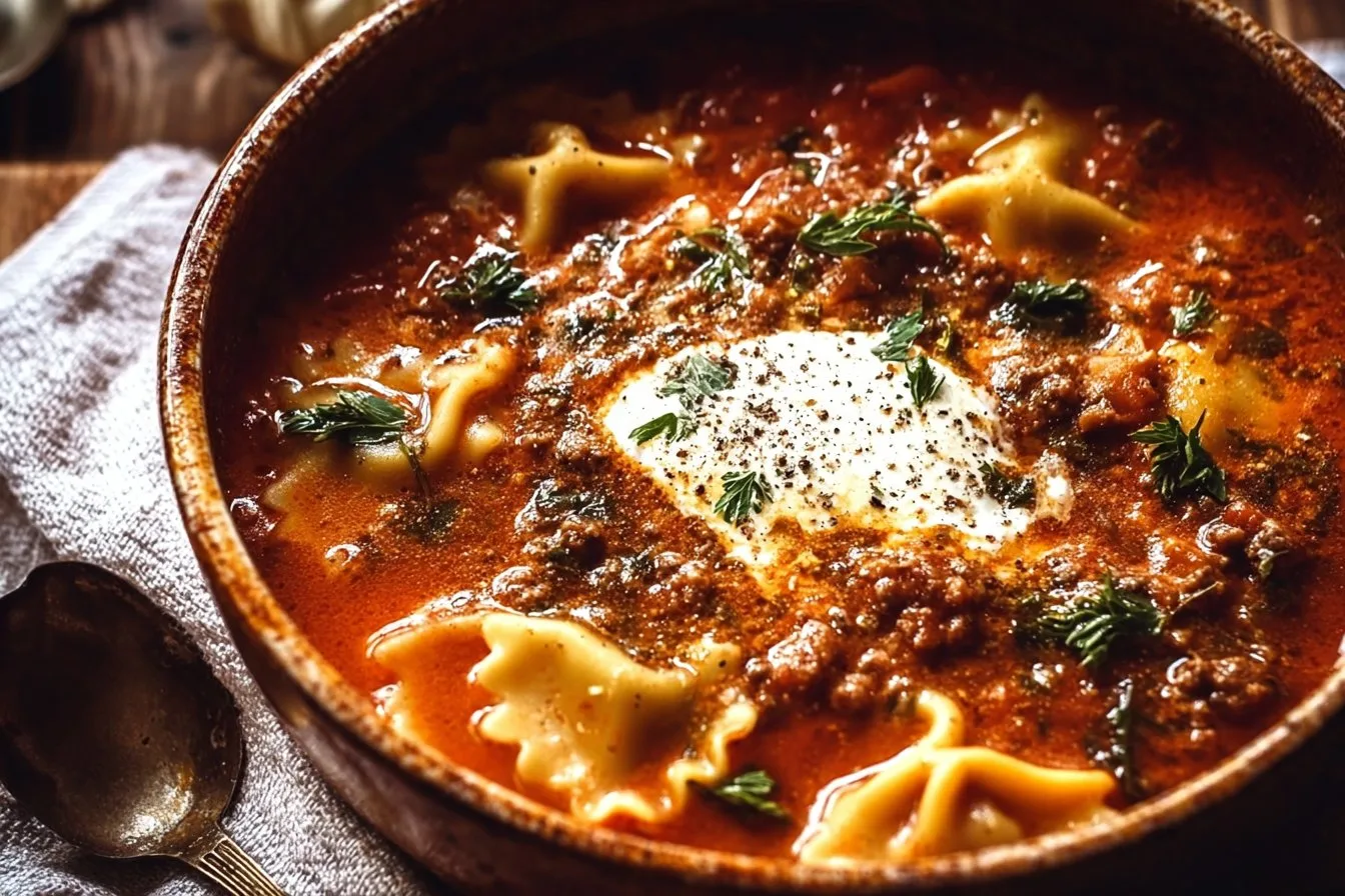 BEST EVER One-Pot Lasagna Soup Recipe!