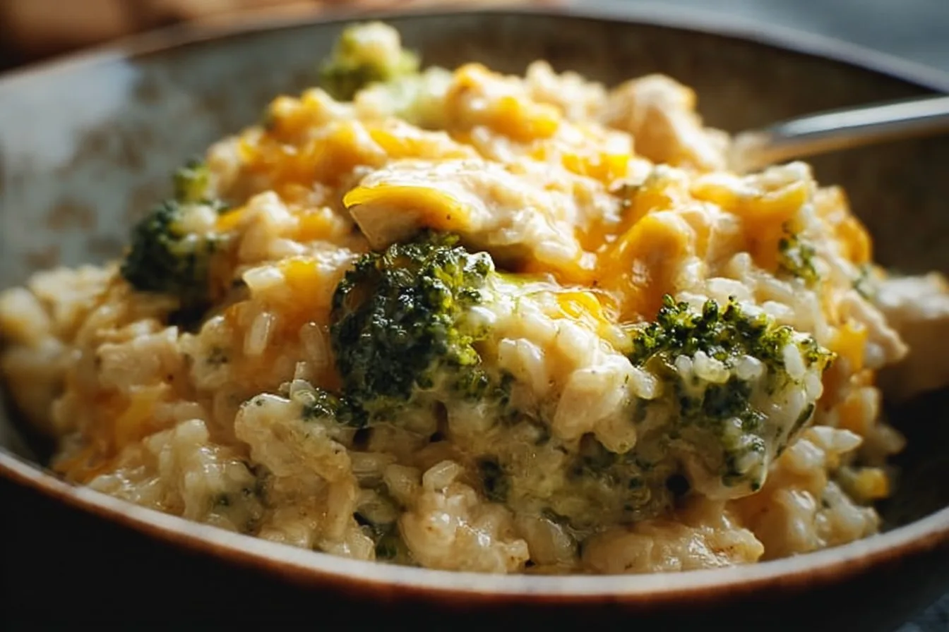 Easy Crockpot Cheesy Chicken Broccoli Rice
