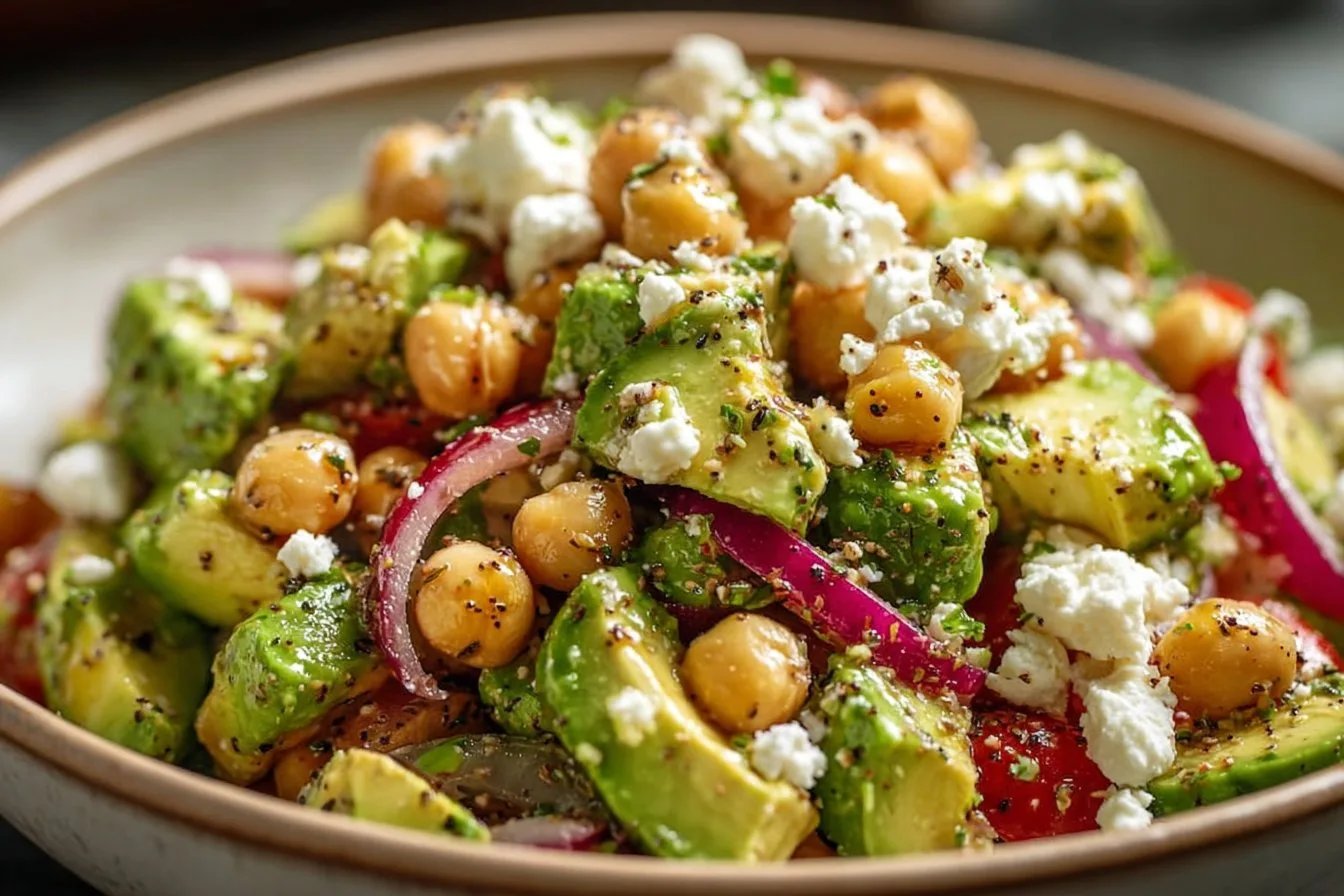 Chickpea Feta Avocado Salad