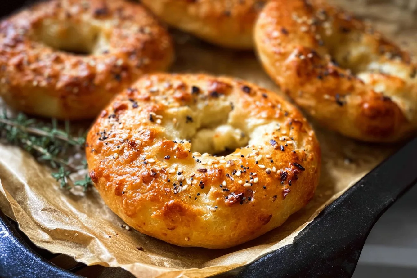 Air Fryer Protein Bagels
