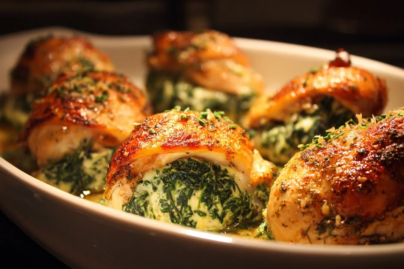 Spinach Stuffed Chicken Breasts - a healthy low carb dinner option!