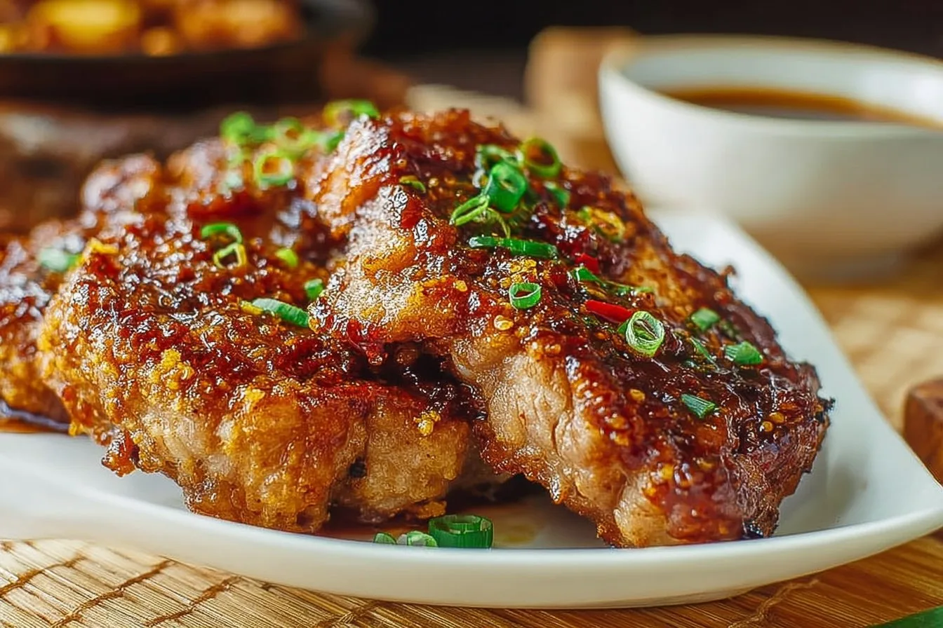 Double Crunch Honey Garlic Pork Chops